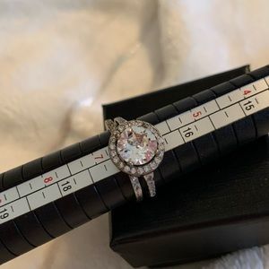 Simulated “Diamond” Wedding Band Set